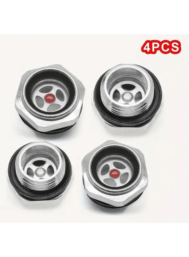 4 PCS Aluminum Alloy Air Compressor Oil Sight Glass Gauge 1 2 NPT Male Threaded - Image 1